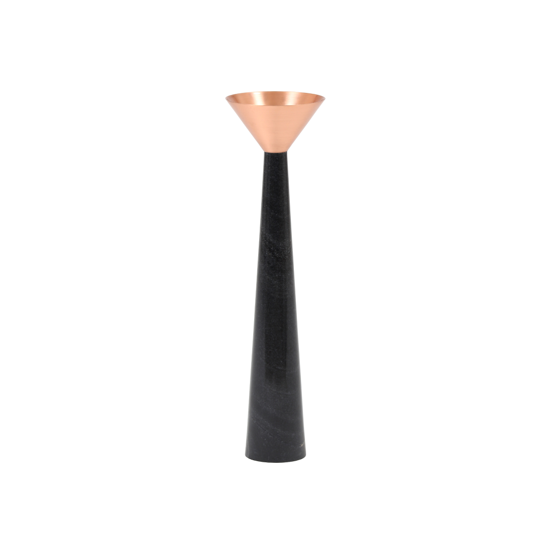 Cu Stone Candlestand Black