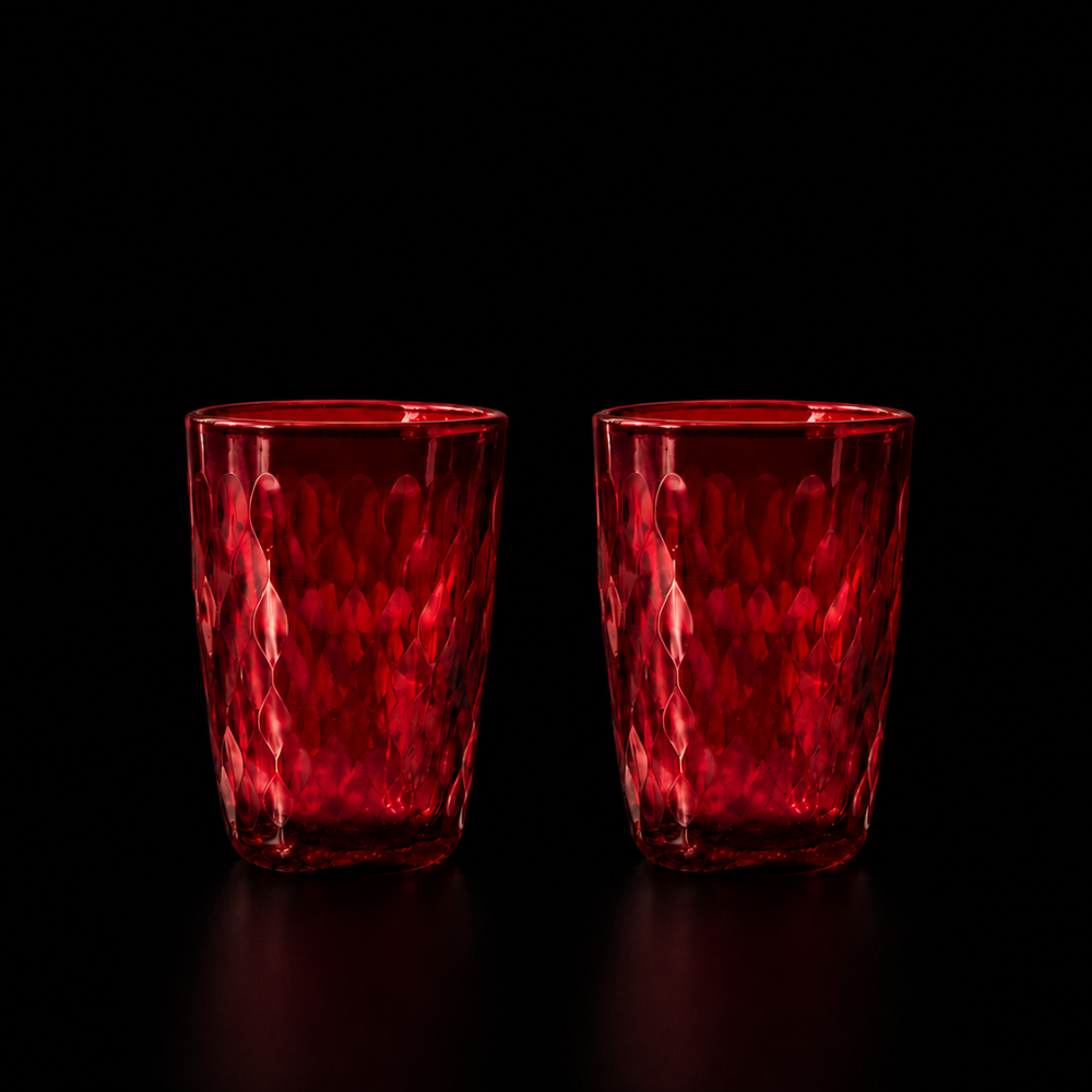 Glass Manak Cutwork Set Of 2