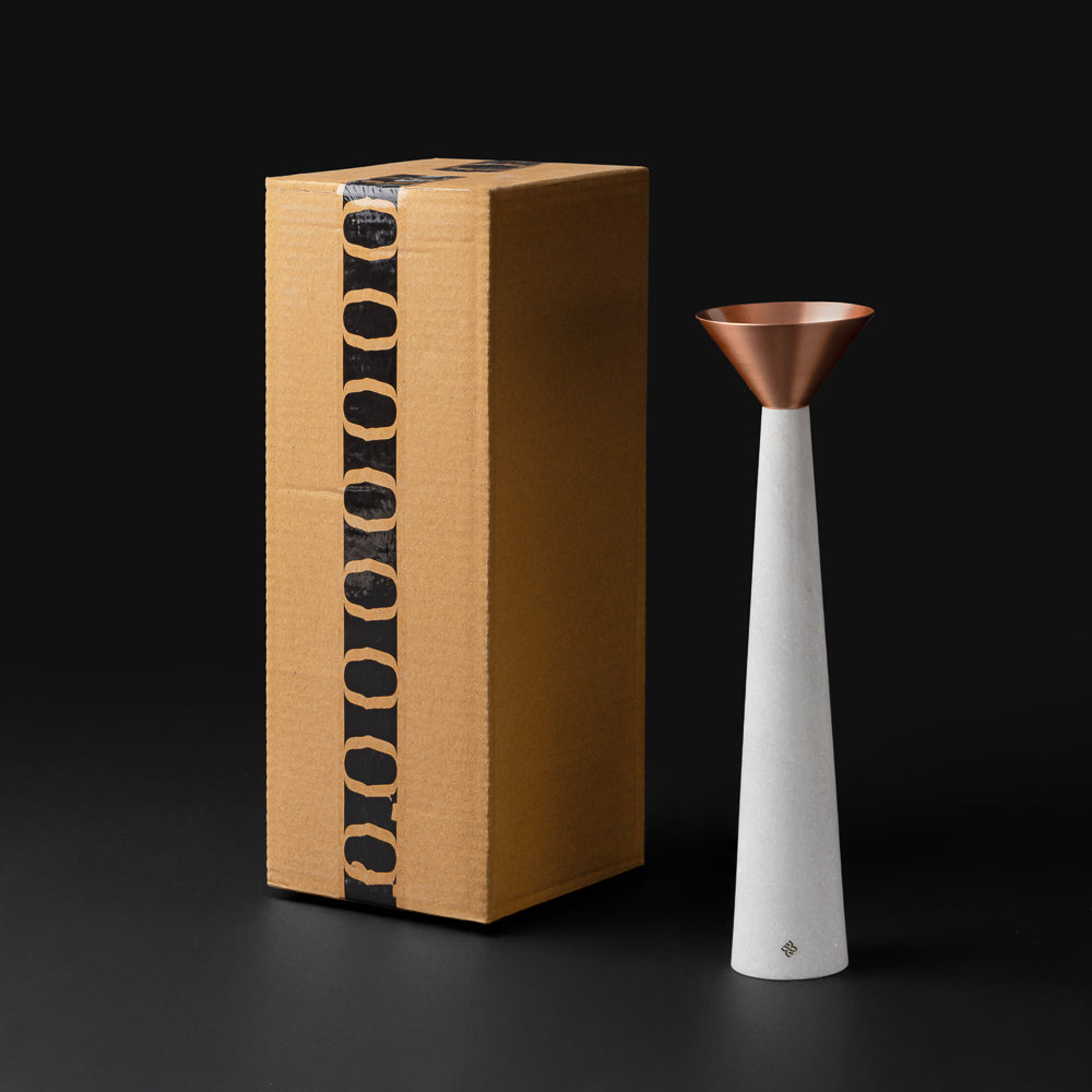 Cu Stone Candlestand White