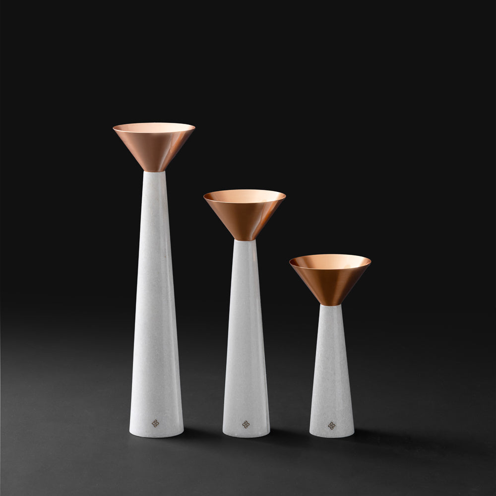 Cu Stone Candlestand White