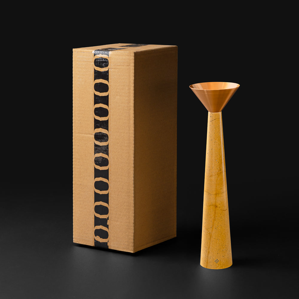Cu Stone Candlestand Yellow