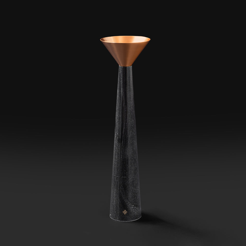 Cu Stone Candlestand Black