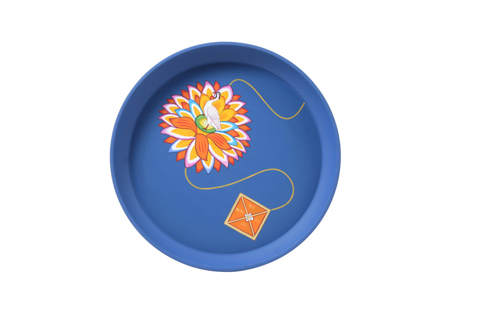 Kalam Table The Egret on Rainbow Lotus Yantra