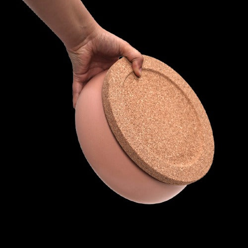 Stack Bowl 8" High with Lid- Peach