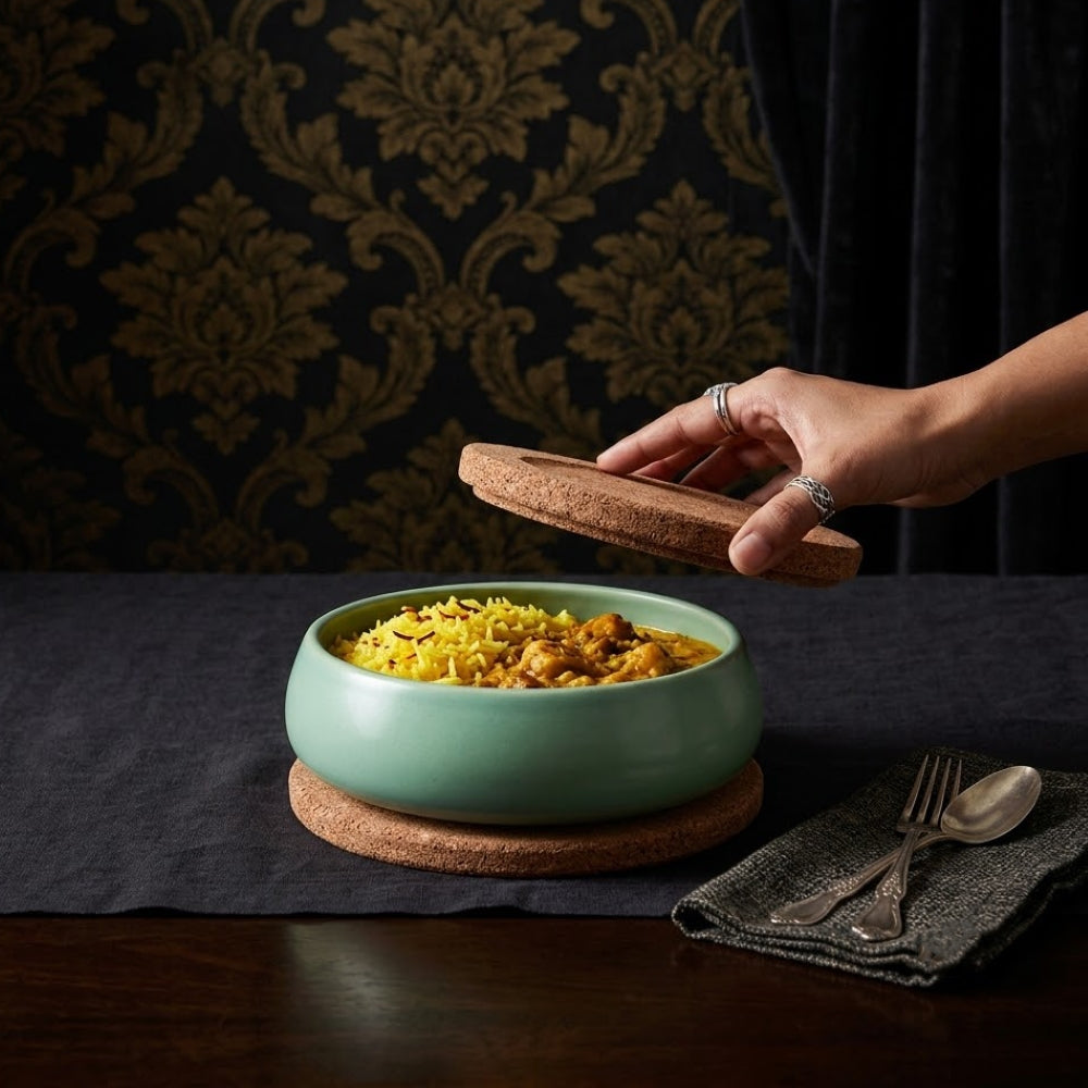 Stack Bowl 8" Low with Lid- Teal