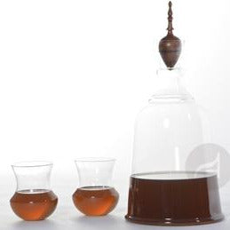 Hookka Jug with Stopper Glass festive serving dinning home objects wooden stopper, container