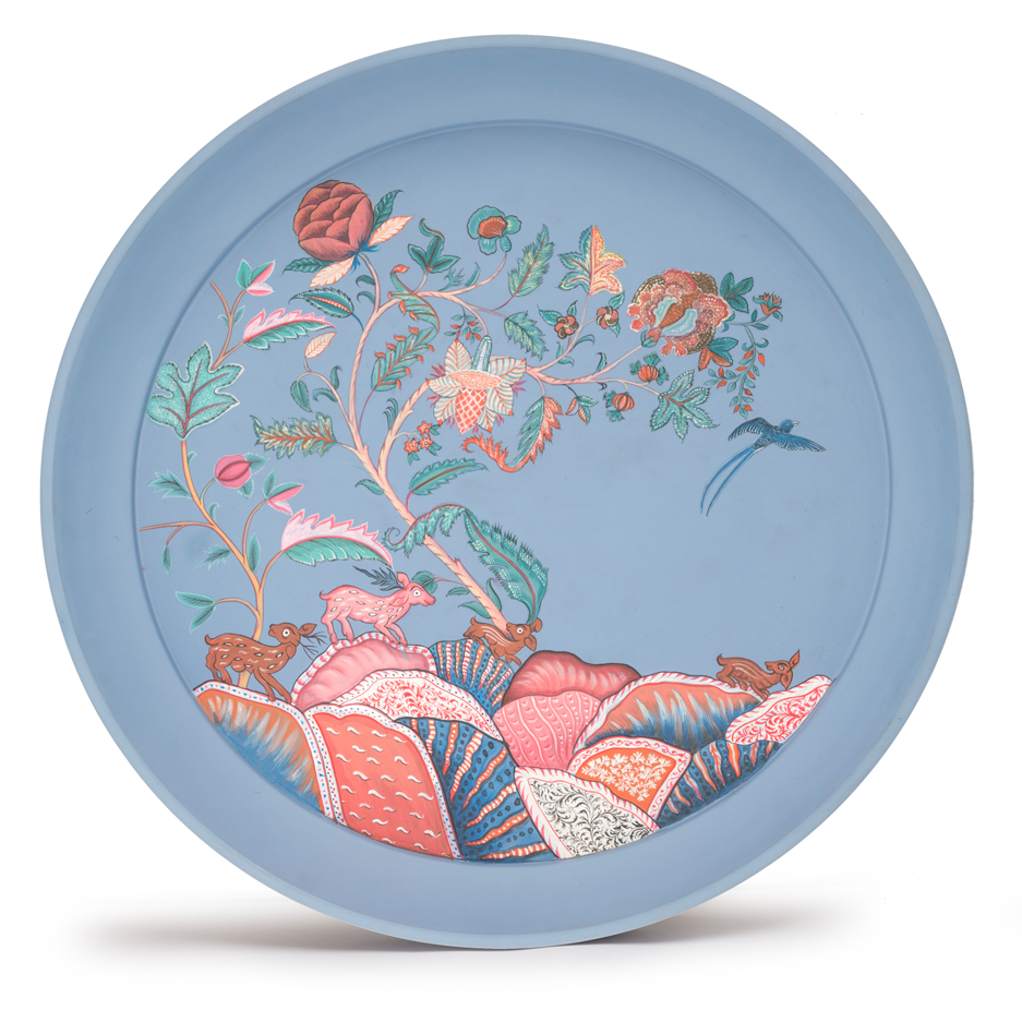 Kalam Table Chintz Bel Hand painted Miniature, painted table, stool, home decor item, table, handcrafted, vintage, hand tuned stool, wooden, print, classic