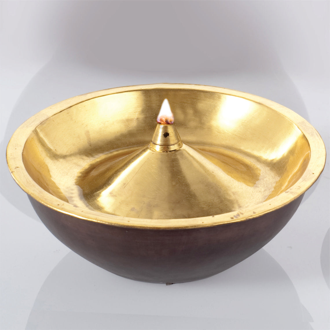 LAU DIYA GLD L Oil Lamp Copper Brass Fiber Glass Wick lighting fragrance Home Object Decor, diya, divas