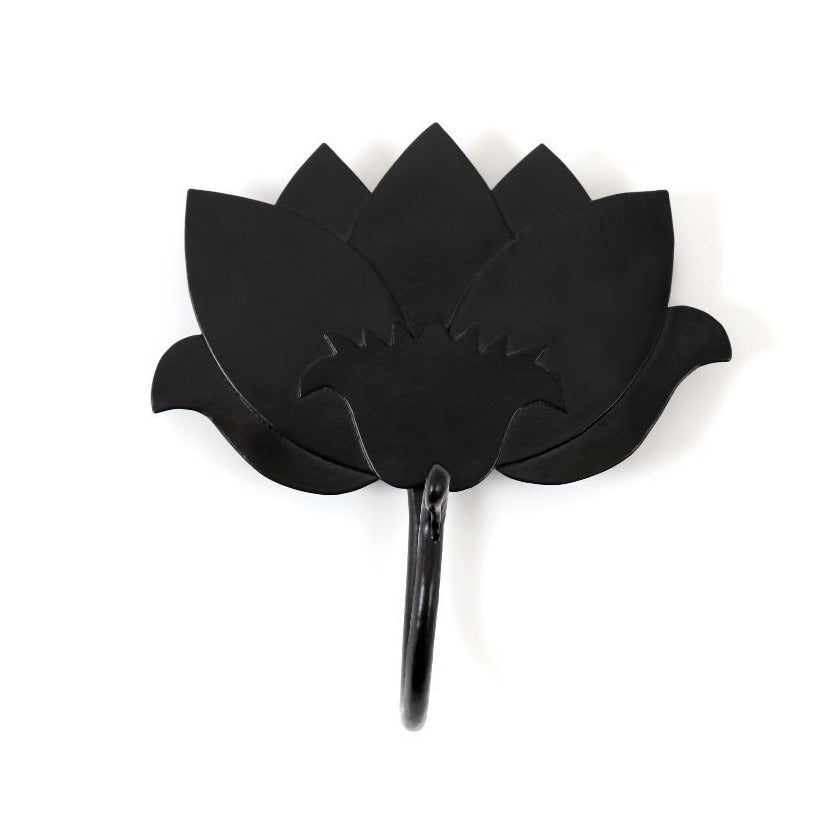 Lotus hook Ir Organiser Hand Hammered thathera artisans Tarnish free iron wall decor outdoors