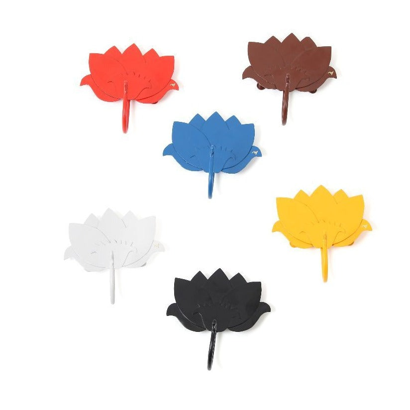 Lotus hook Ir Organiser Hand Hammered thathera artisans Tarnish free iron wall decor outdoors