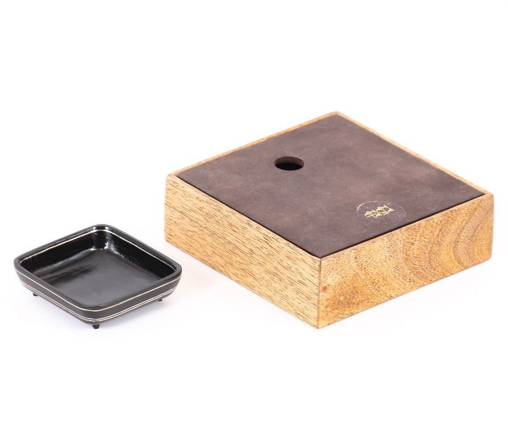 Tangram Bidri Lakeer Square box play at work handcrafted in bidri minimalist art like functionality zinc copper Home object serving table top stationery desktop organizer