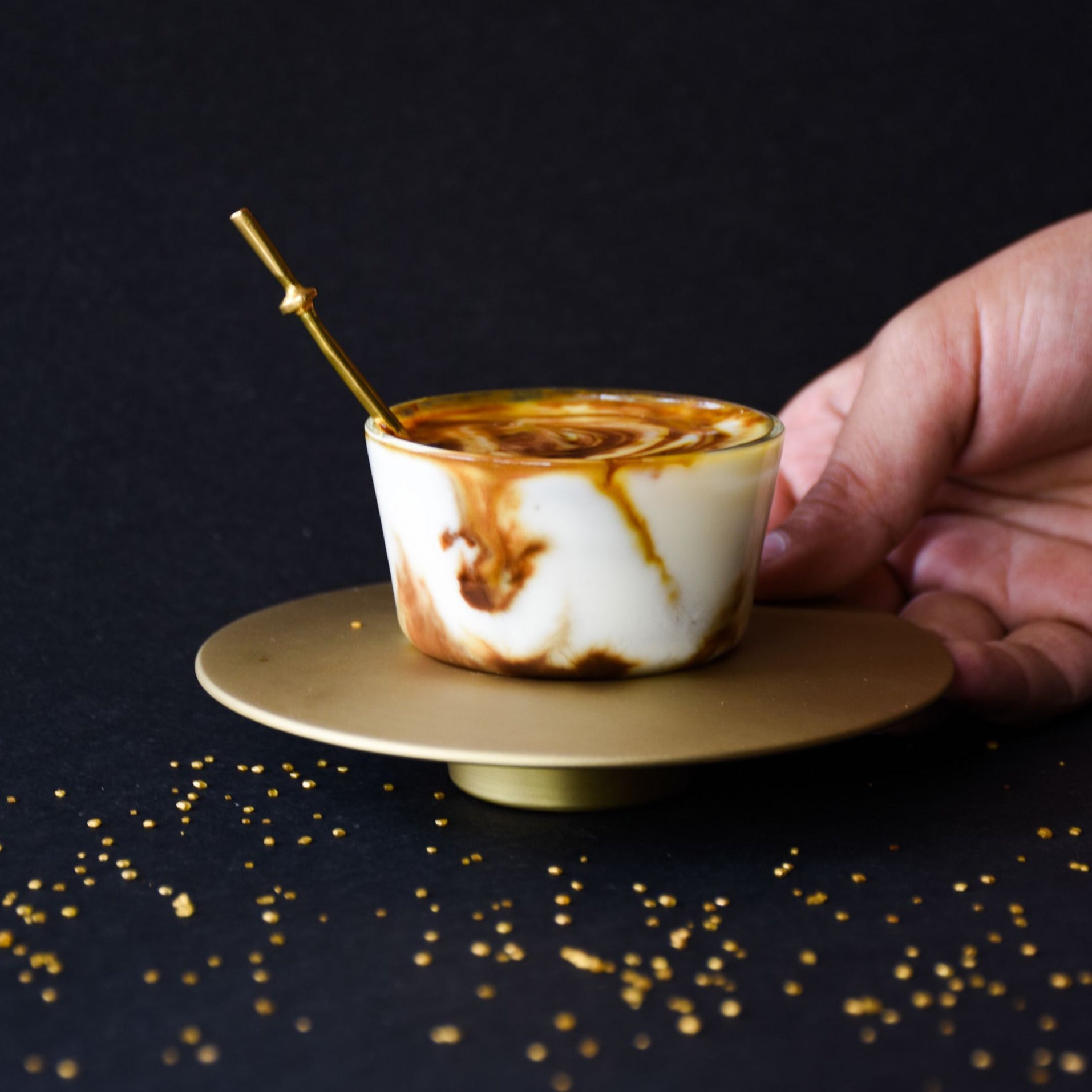 Ufo Cup Saucer Set of 2 ,Decor Dining Glass Casting