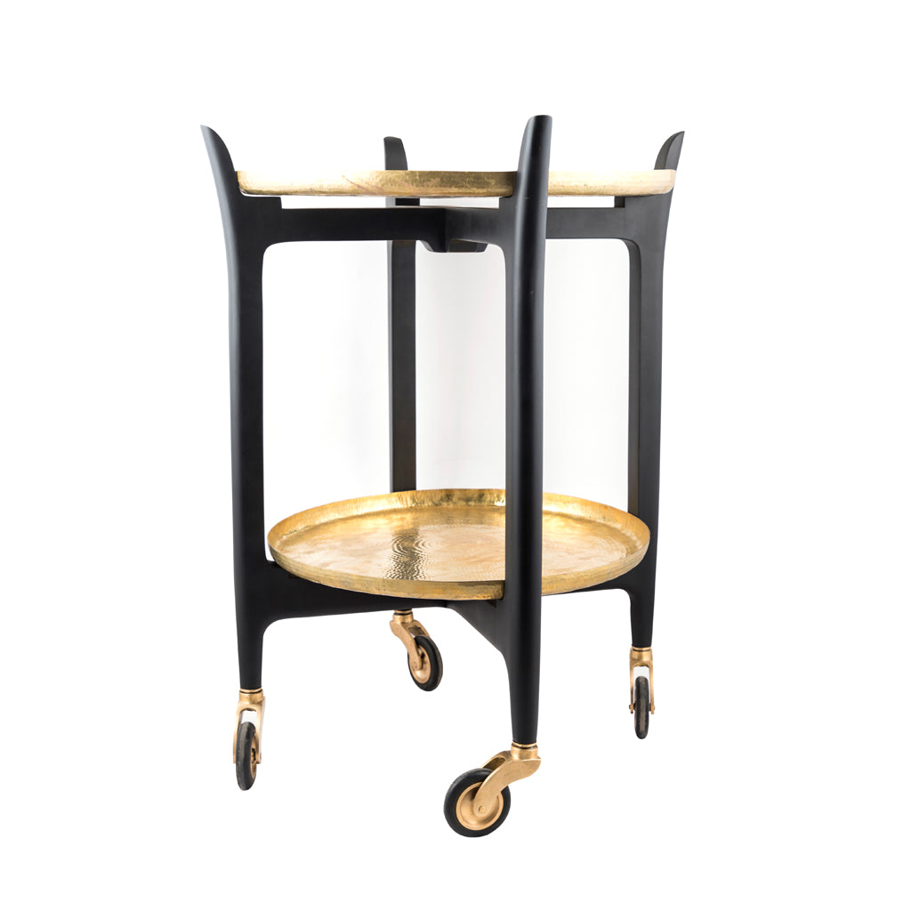 Thaali Trolley Furniture Side troley Thathera, stool, small table, ancient vintage handcrafted table, thali troley and stool, royal troley stool