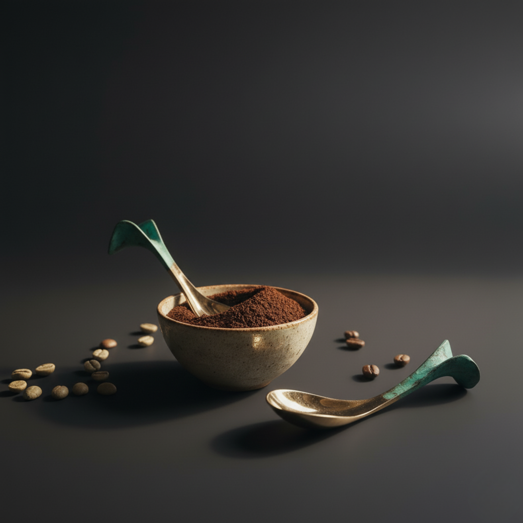 Ginko Brass Spoon Set of 2