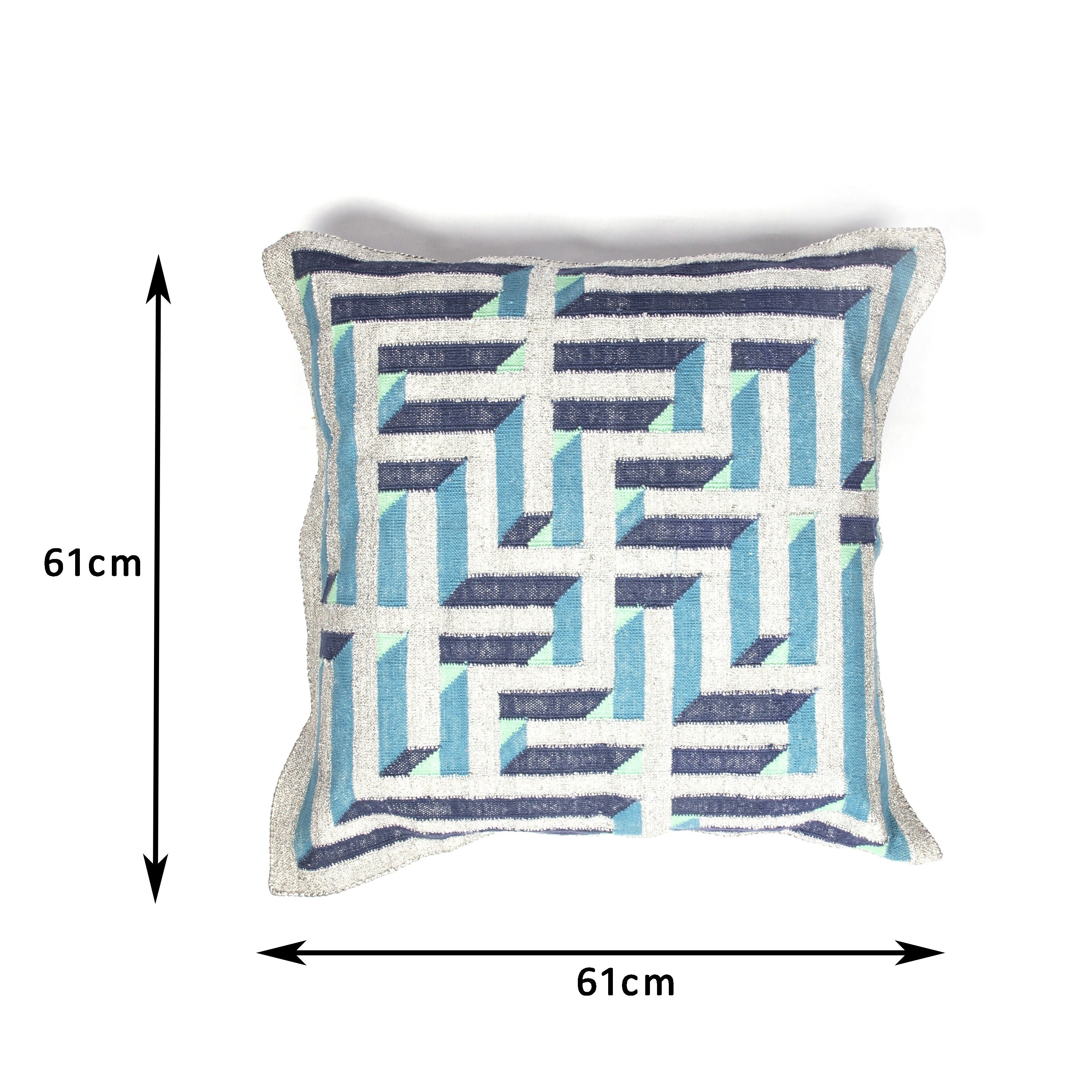 Amaze Deegh Dhurrie Cushion 2 x 2 Home Objects Cushions / Bolsters Durrie weaving