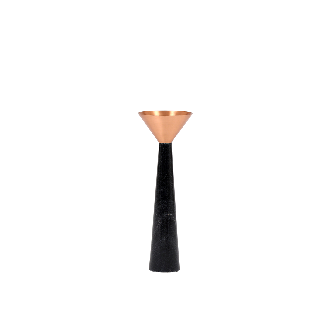 Cu Stone Candlestand Black