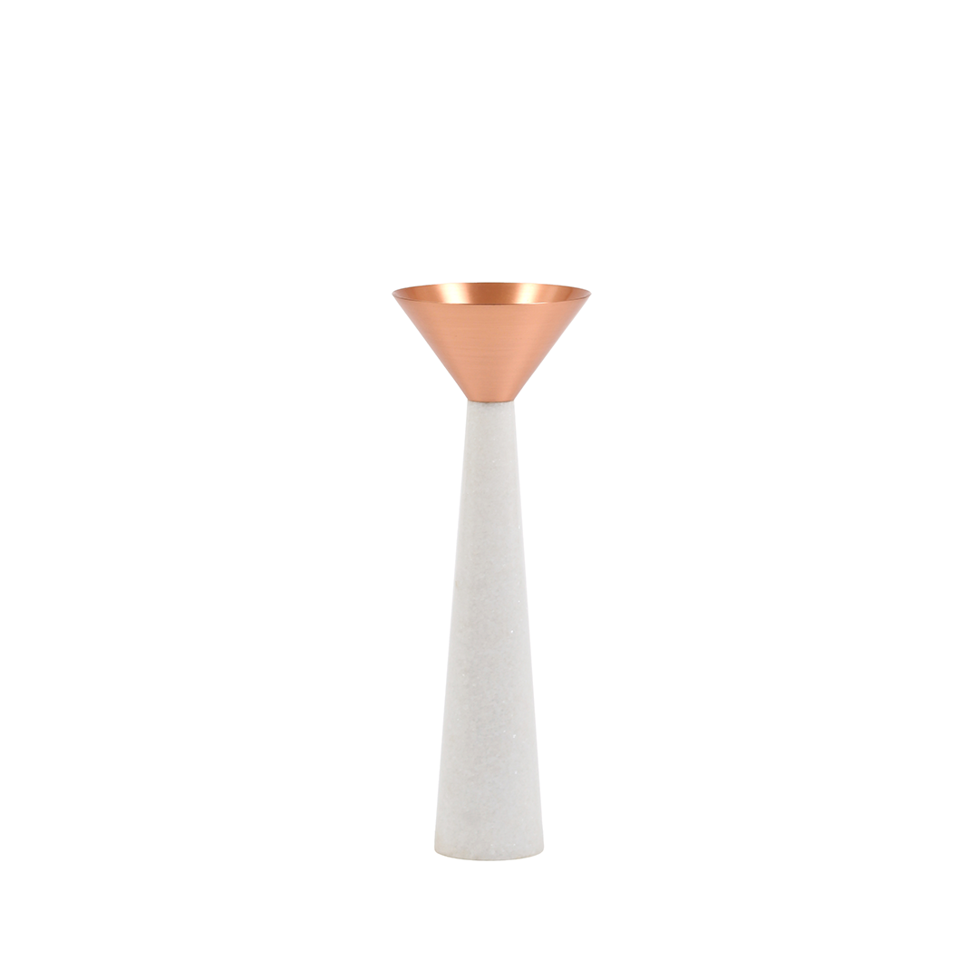 Cu Stone Candlestand White