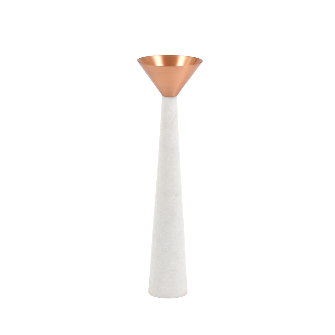 Cu Stone Candlestand White