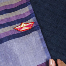 Zardozi Brooch & Rakhi: Kagaz ki Kashti (Paper Boat) Zardozi, Velvet, Silk Thread