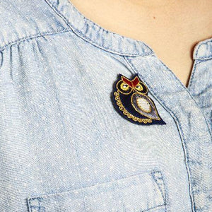 Zardozi Brooch: Ullu ka Pattha! ('Wise' Owl)