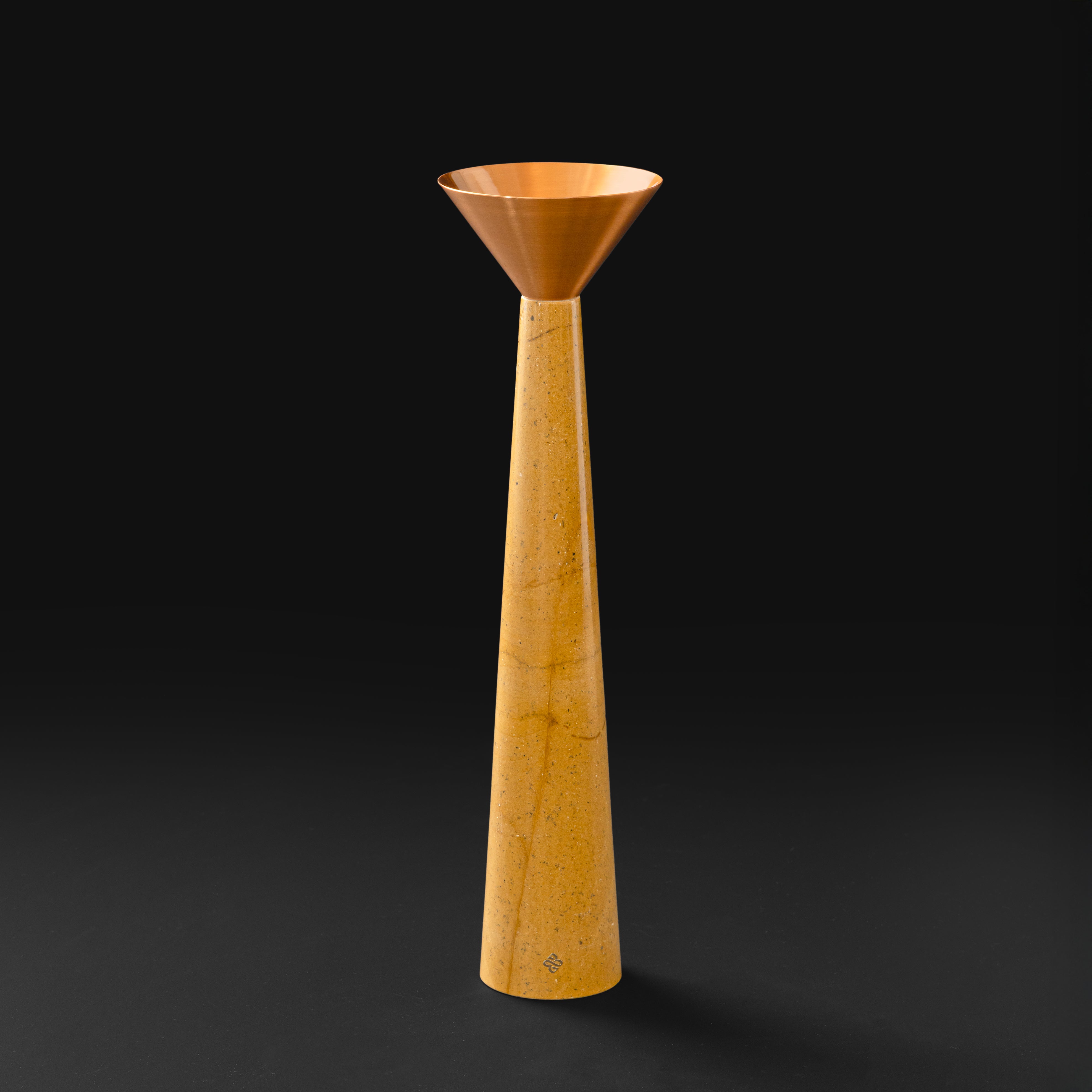 Cu Stone Candlestand Yellow