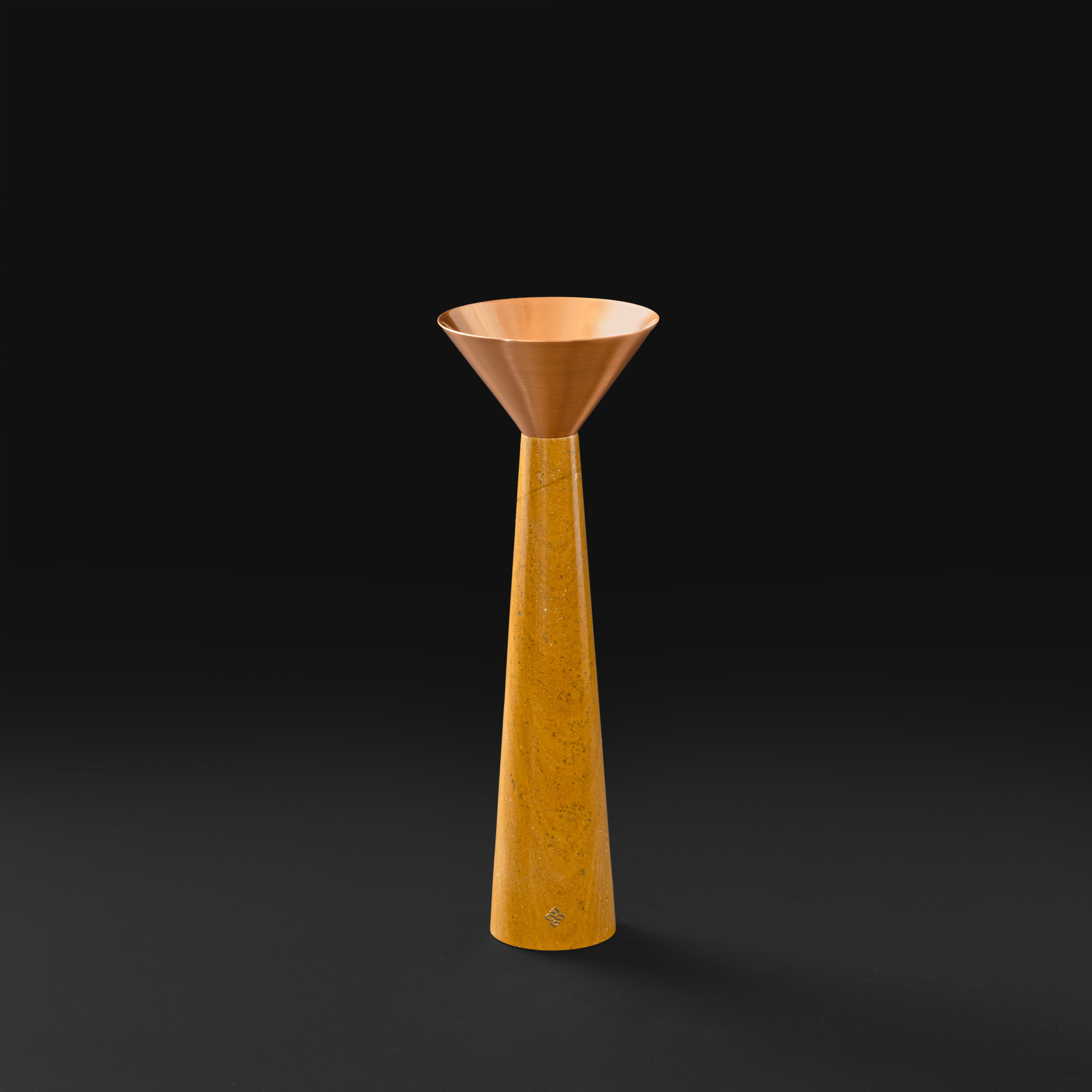 Cu Stone Candlestand Yellow