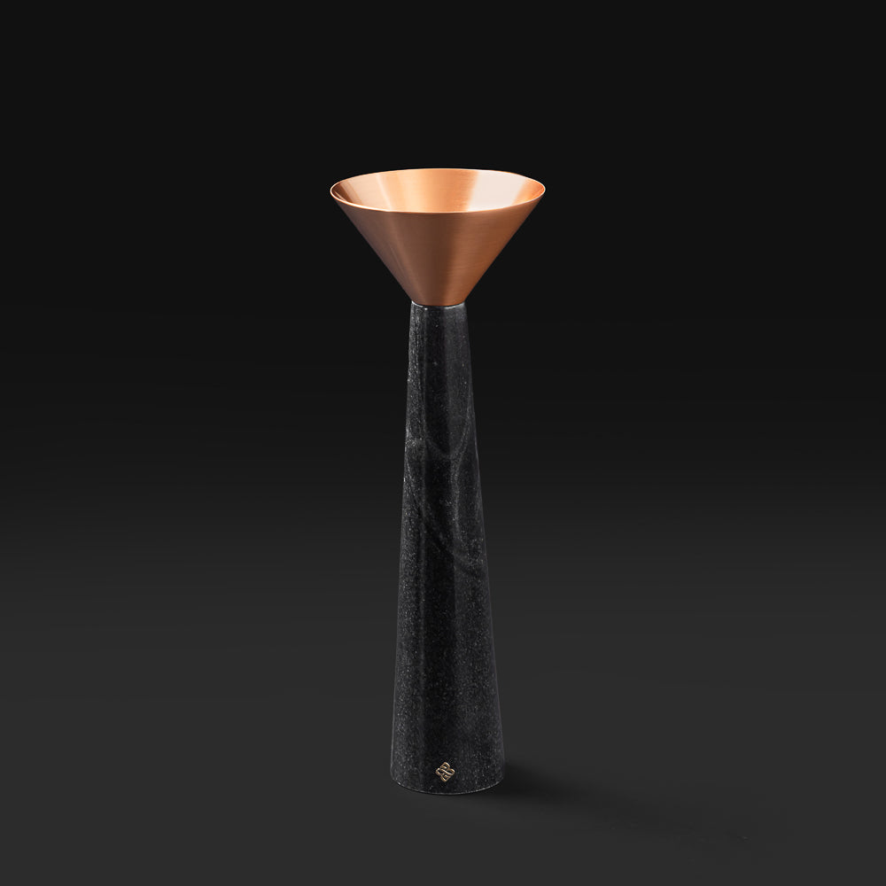 Cu Stone Candlestand Black