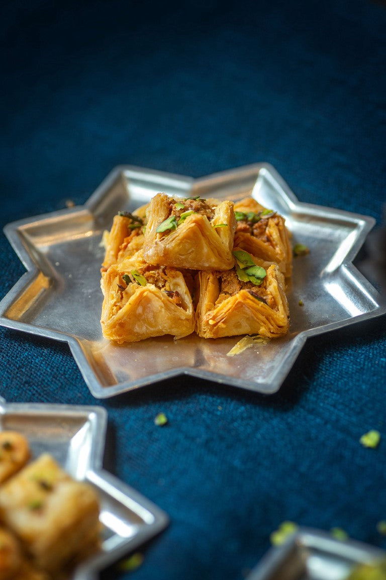 8 Point Star Plate With Kalai Set of 4