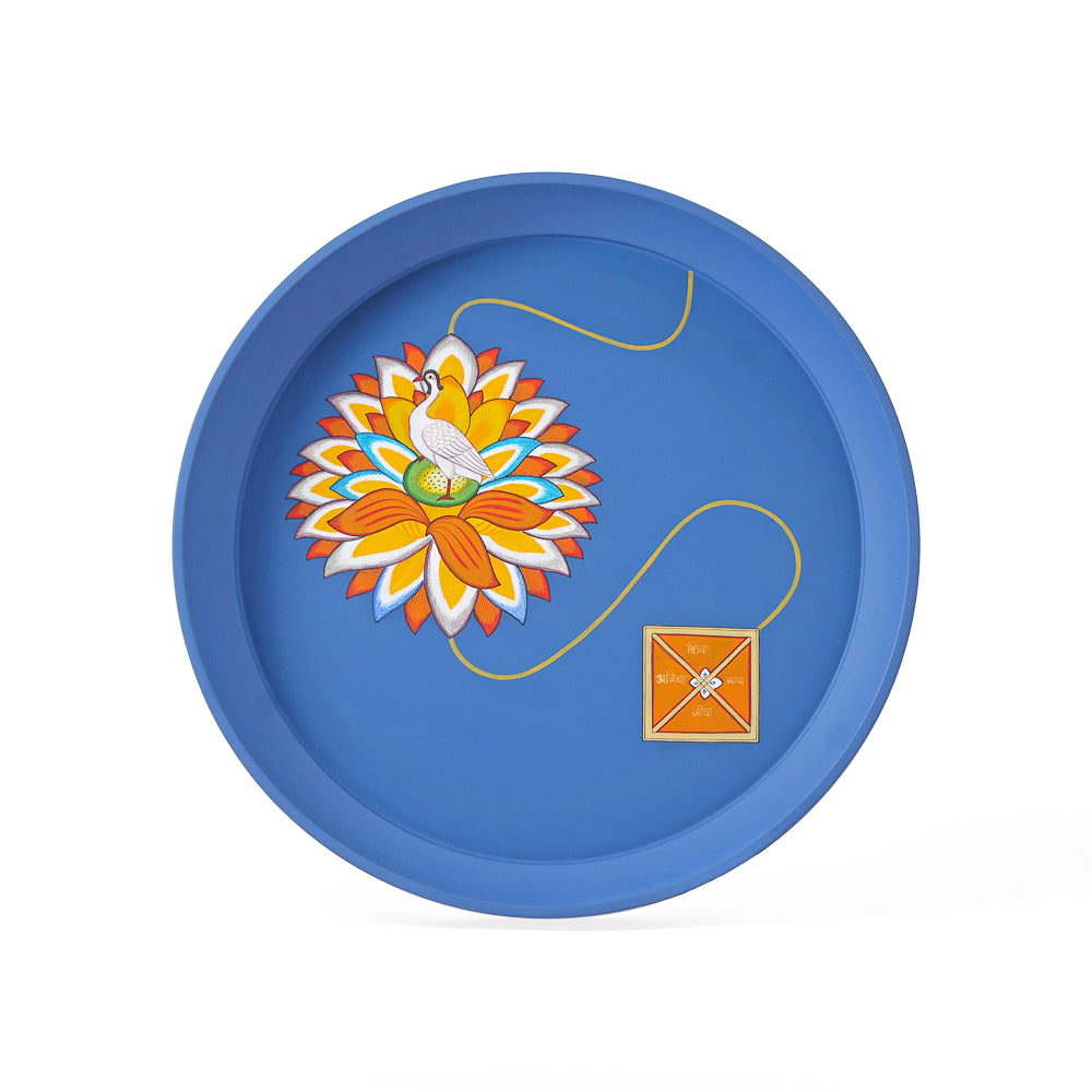Kalam Table The Egret on Rainbow Lotus Yantra