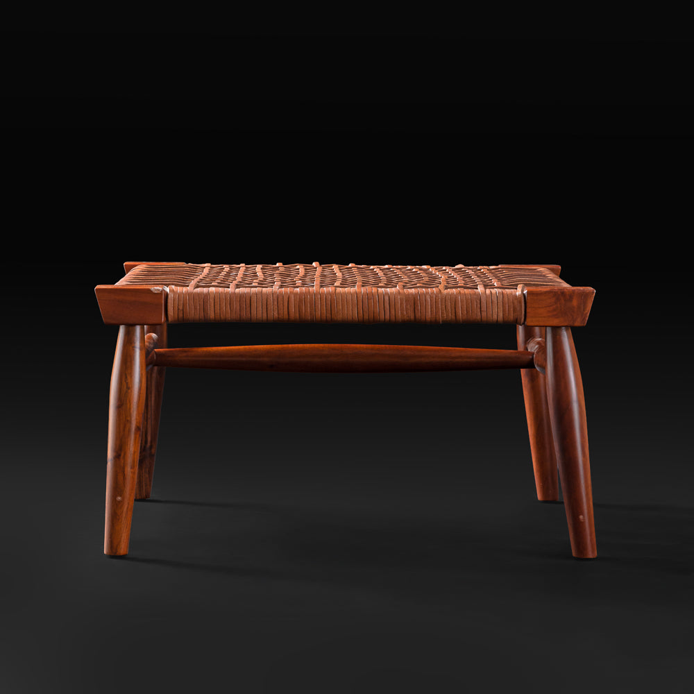 Leather Strap Foot Stool