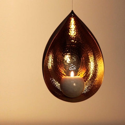 Oas Marble Ball Candlestand handbeated Hanging Outdoor Brass Marble