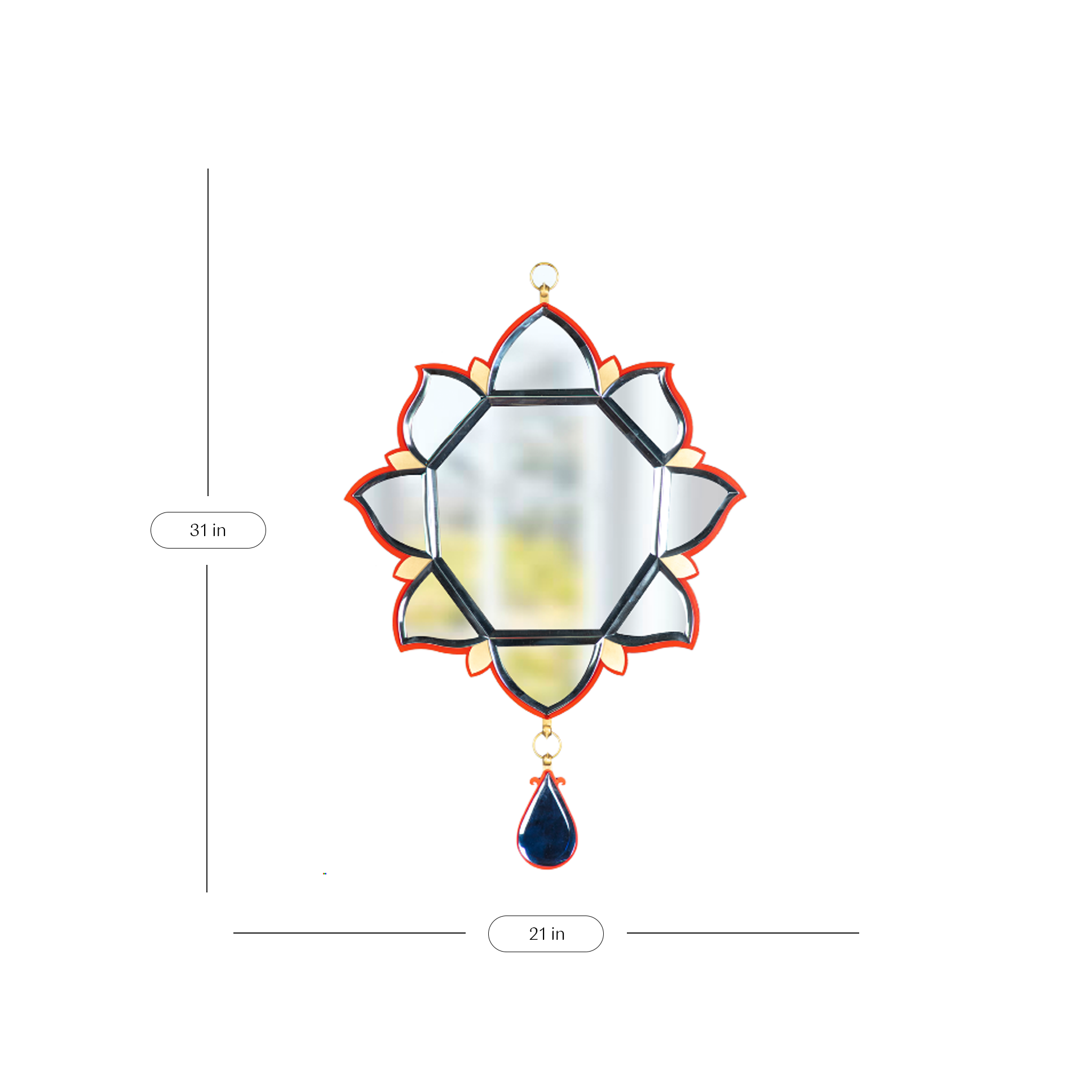 Roopdarshani 19 inch Wall decor Display Mirror frame, mirror, handcrafted mirror, unique mirror