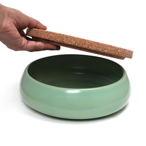 Stack Bowl 8" Low with Lid- Teal ,Microwave and Dishwasher Safe. Hand wash with mild detergents.