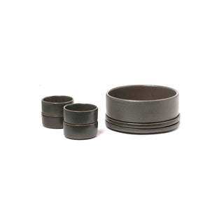 Stack Desert Plate 6 - Gray set of 2,Microwave and Dishwasher Safe. Hand wash with mild detergents.