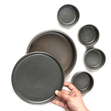 Stack Desert Plate 6 - Gray set of 2,Microwave and Dishwasher Safe. Hand wash with mild detergents.
