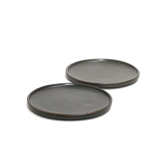 Stack Desert Plate 6 - Gray set of 2,Microwave and Dishwasher Safe. Hand wash with mild detergents.
