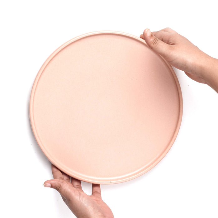 Stack Dinner Plate 10 - Peach set of 2,Microwave and Dishwasher Safe. Hand wash with mild detergents.