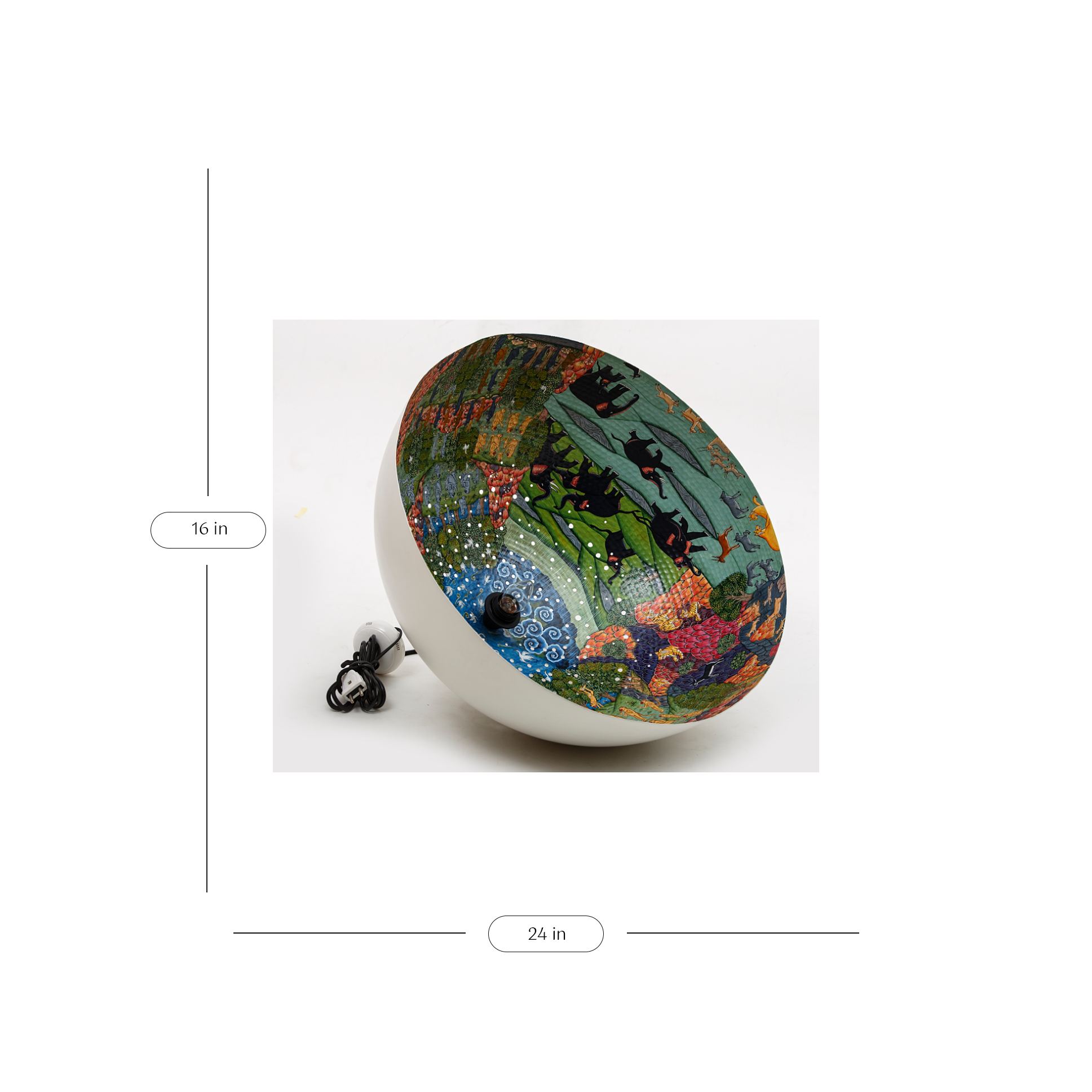 Dome Lamp Nafees Barahmasi Seasons Dome lamp hand beaten thathera handicraft miniature painting inside ceiling lamp lighting, hanging lamp, hand painted, ancient
