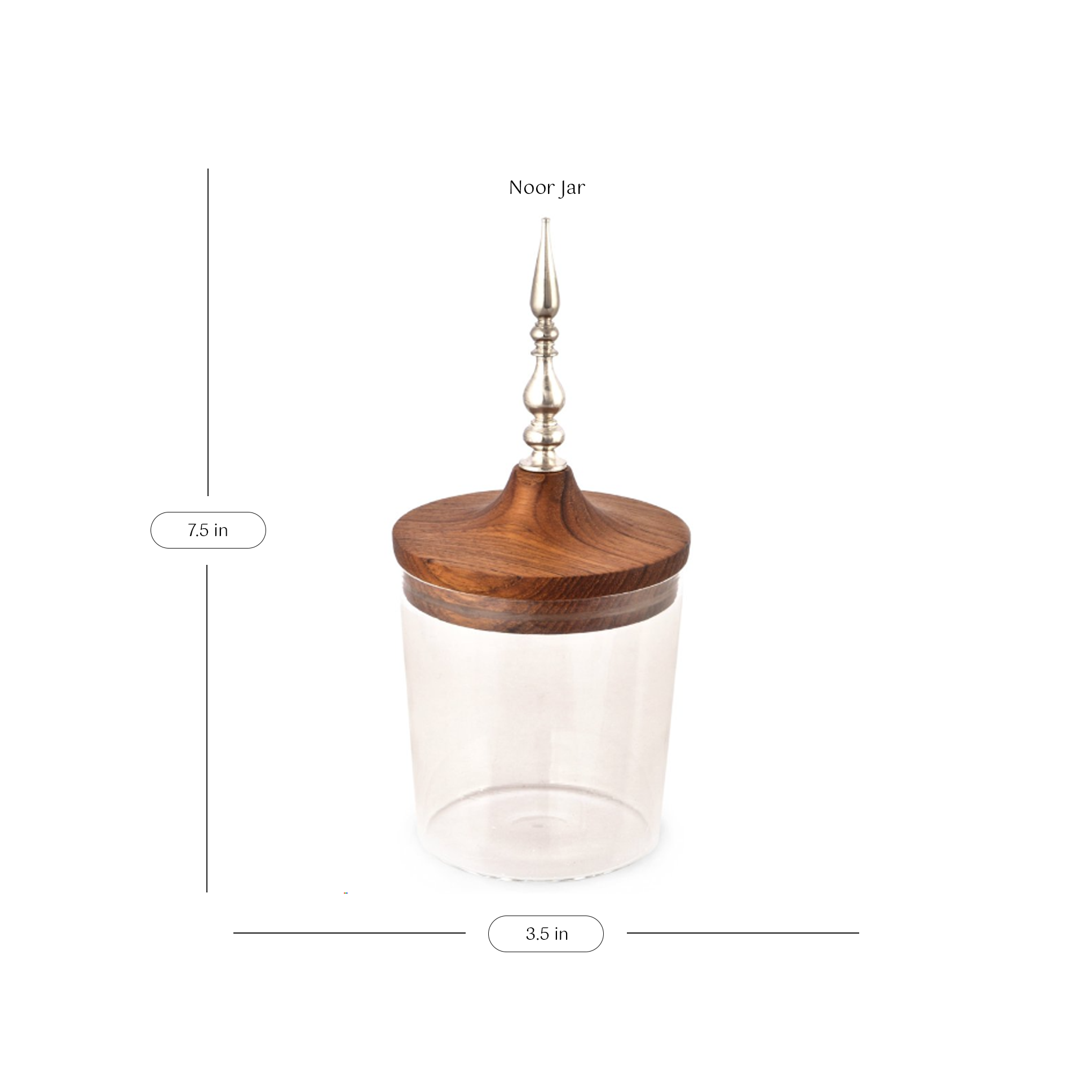 Home Objects , Display , Table top, Shah, Noor & Jahan jars, handcrafted in silver plated brass, recycled teak, borosilicate glass, container, wooden lid