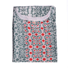 Naksha Teal Red Hand Block Printed Kaftan