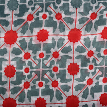 Naksha Teal Red Hand Block Printed Kaftan