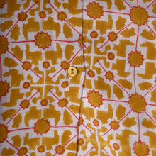 Naksha Yellow Red Linen Hand Block Printed Full Sleeve Shirt