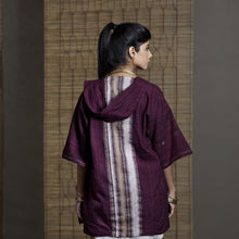 Wild Ass FOLD Hood Wool Silk Purple Wearable Stitched Garment Textile Weaving, silk shrug