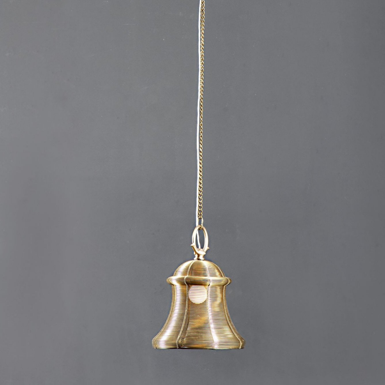 Wire bell lamp lighting wall ceiling hanging pendant brass, hanging lamp, ancient vintage lamp, unique hanging lamp