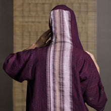 Wild Ass FOLD Hood Wool Silk Purple Wearable Stitched Garment Textile Weaving, silk shrug