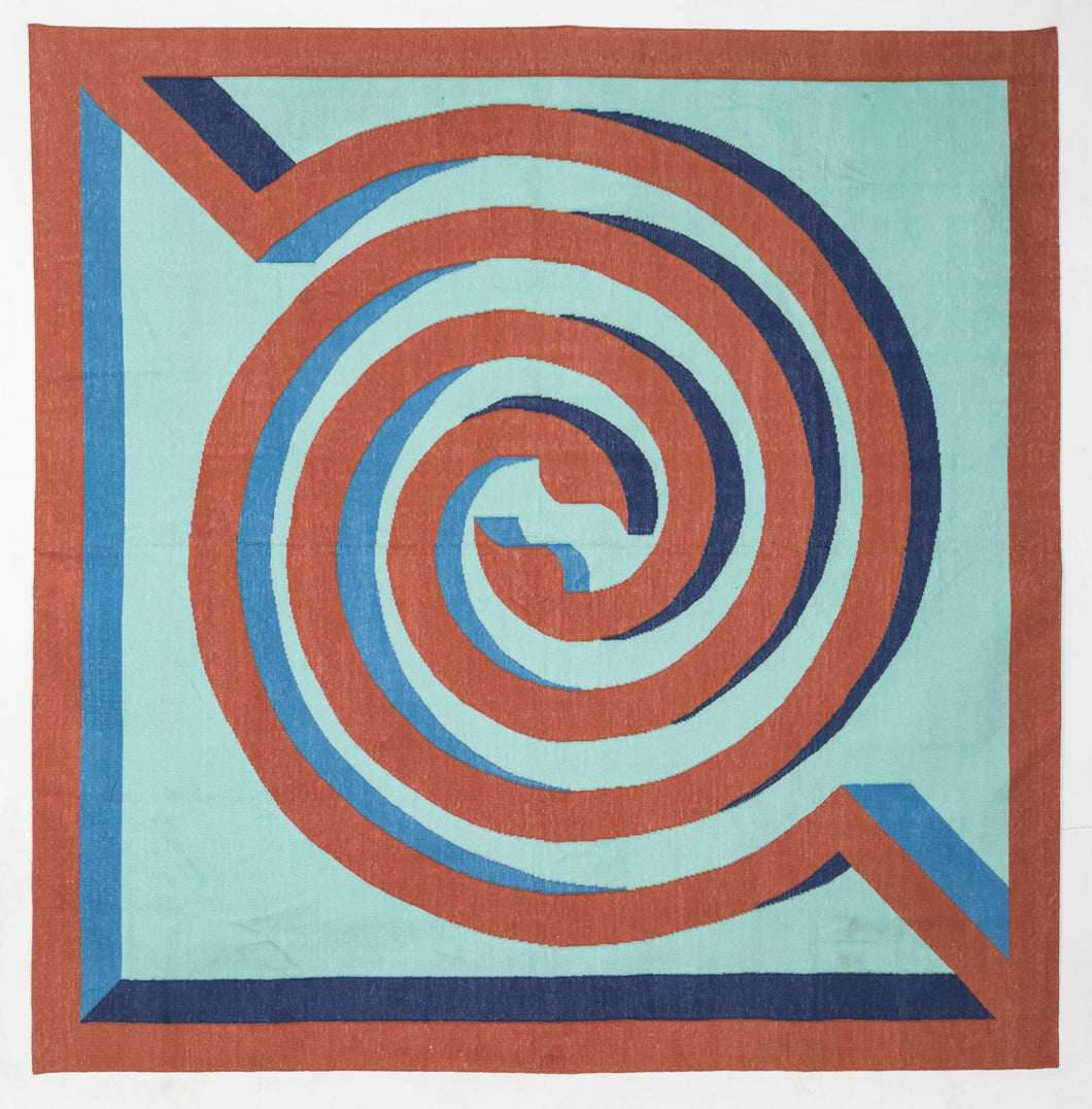 Amaze Dhurrie MANDU Round 6'x6' , Home textiles , Rugs , Carpets , Durrie weaving, handcrafted, made in India, artist
