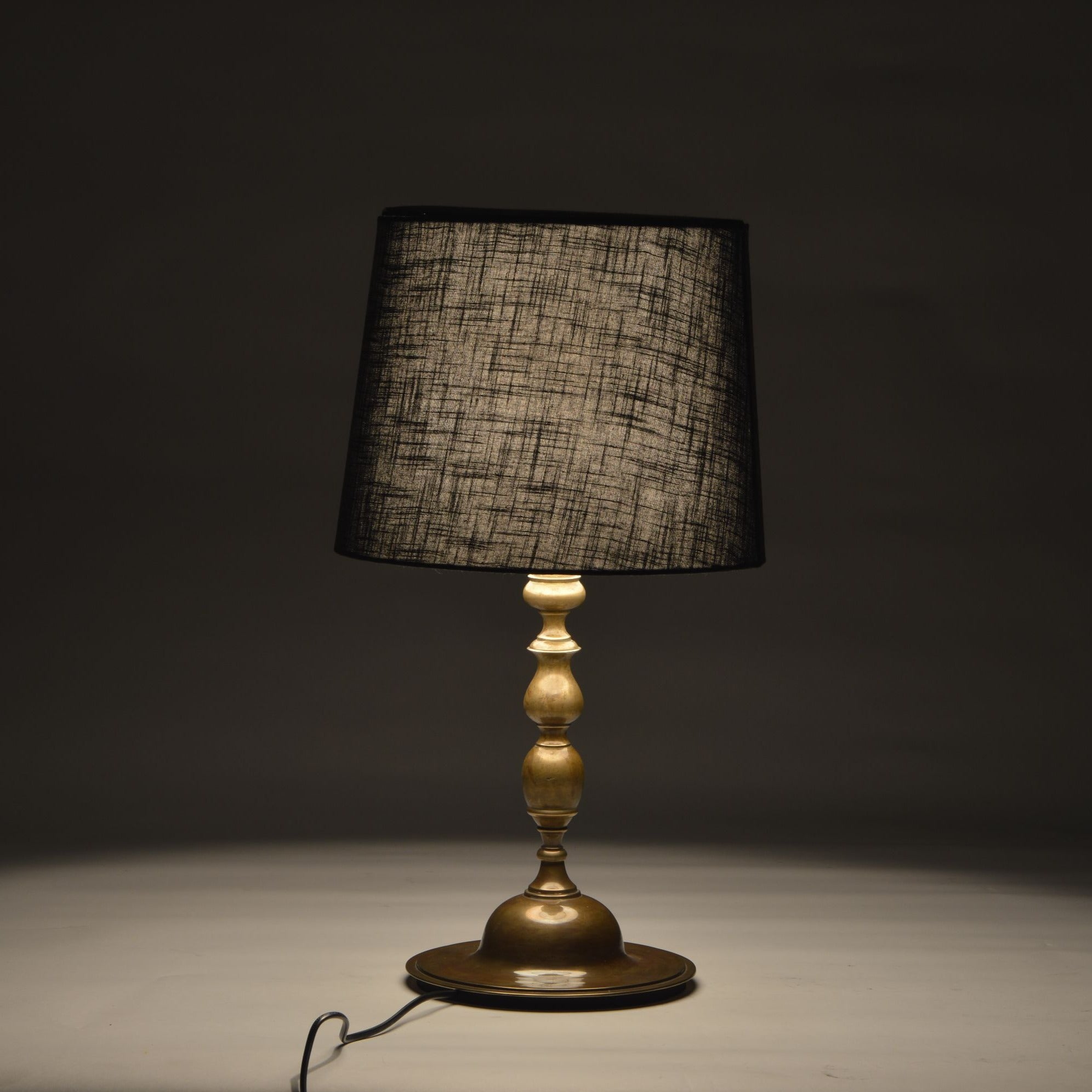 Alter table lamp kharadi artisans cloth fabric lamp shade lighting lamp base brass mdf