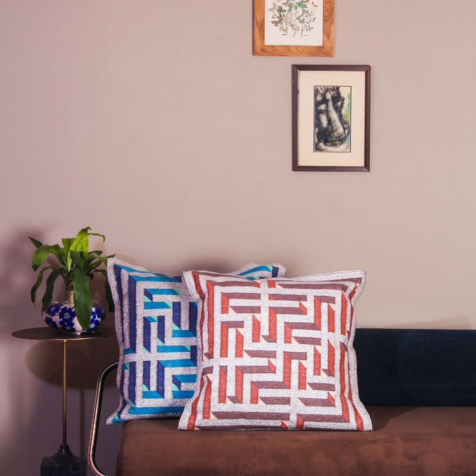 Amaze Deegh Dhurrie Cushion 2 x 2 Home Objects Cushions / Bolsters Durrie weaving