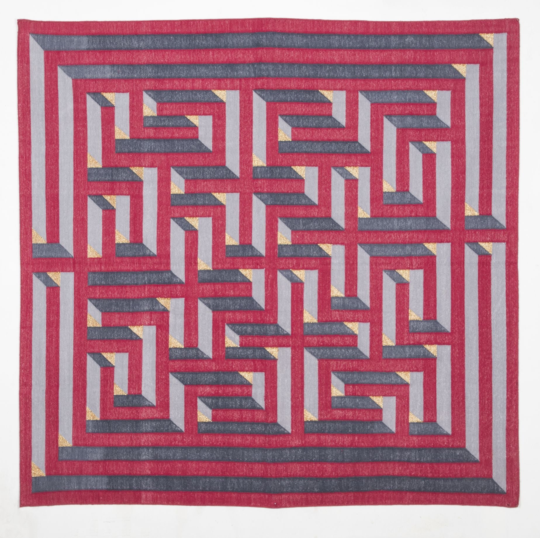 Amaze Dhurrie DEEG Square 5'x5' , Home textiles , Rugs , Carpets , Durrie weaving 