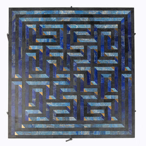 Amaze table Deeg Square Furniture , Stone Overlay , Coffee table intricate interlocking pattern marble inlay, handcrafted, made in India, artist